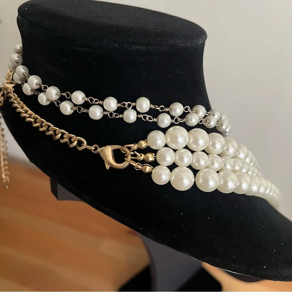 📌SOLD📌White Pearl Multi-Strand Necklace with Key Pendant. Set of 2. - Womens' - Picture 8 of 12